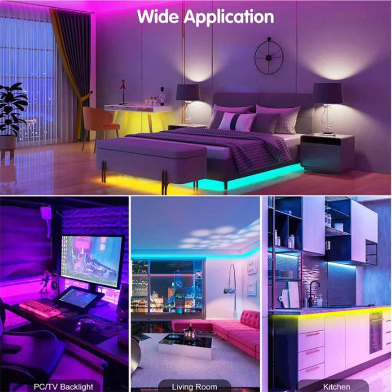 RGB LED Strip Lights – 5‑30m, App-Controlled, Multi-Color Mood Lighting ✨
