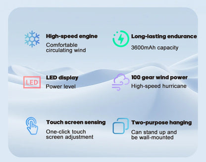 🌬️ Portable USB Fan 🔋 100 Speeds, Quiet & Adjustable for Home & Outdoor ✨