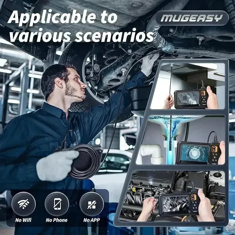 🔍 Industrial Endoscope Camera 8mm 📱 4.3" IPS | 1080P HD Pipe Camera 🚗