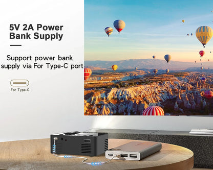 🎥 YT100 Mini Portable HD Projector | Wireless & Power Bank Supported