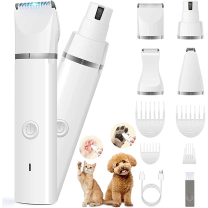 🐶🐱 Pet Grooming Kit  Low Noise Clippers Rechargeable  Nail Grinder