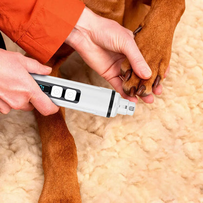🐾 Electric Pet Nail Grinder – 💡 LED Light | 🔋 USB Rechargeable | 🐶🐱 Quiet & Safe Clipper