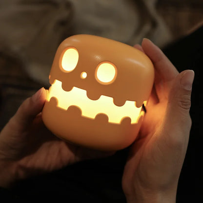 👻 Cute Ghost Night Light 💡 Rechargeable Halloween Cartoon Lamp | Kids Bedside Light & Room Décor