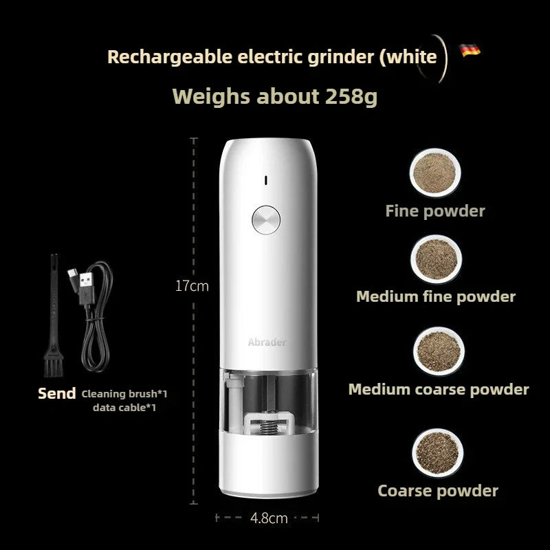 🧂 Electric & Manual 2-in-1 Spice Grinder – Adjustable Coarseness for Salt, Pepper & More