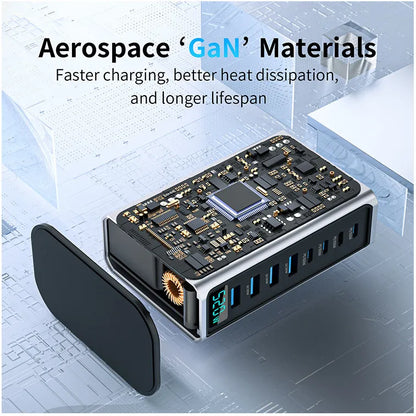 ⚡ 520W Gain 8-Port Desktop Charger | 100W USB-C PD & USB-A Fast Charging 🌍