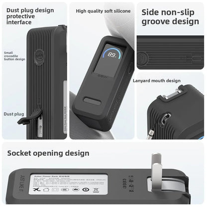 "Silicone Protective Case for Anker Prime 9600mAh 65W 🔋🛡️