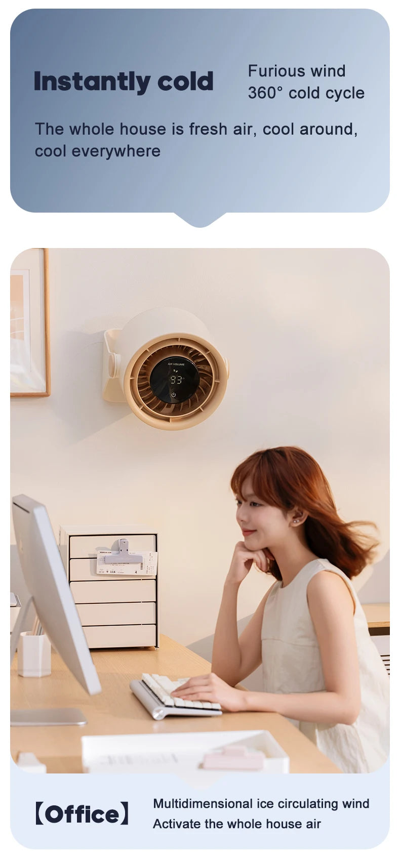 🌬️ Portable USB Fan 🔋 100 Speeds, Quiet & Adjustable for Home & Outdoor ✨