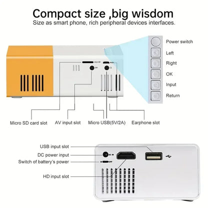 YG300 Pro Mini HD Projector 🎥 | Portable LED Home & Outdoor Cinema