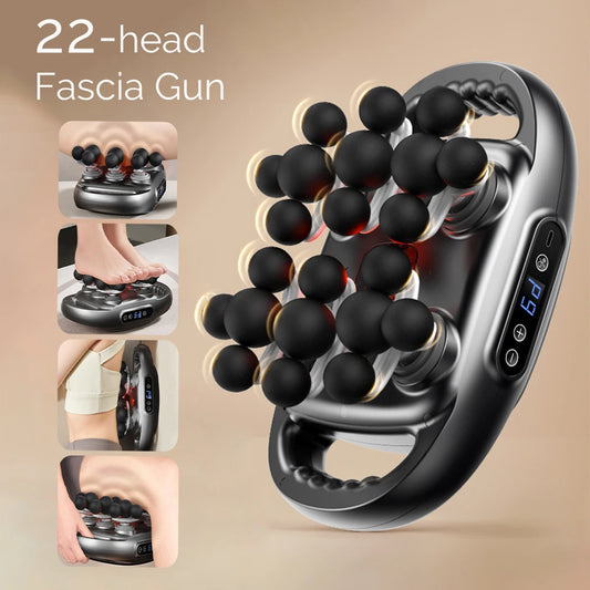 💪 22-Head Fascia Massage Gun | Deep Tissue Massager for Pain Relief ⚡