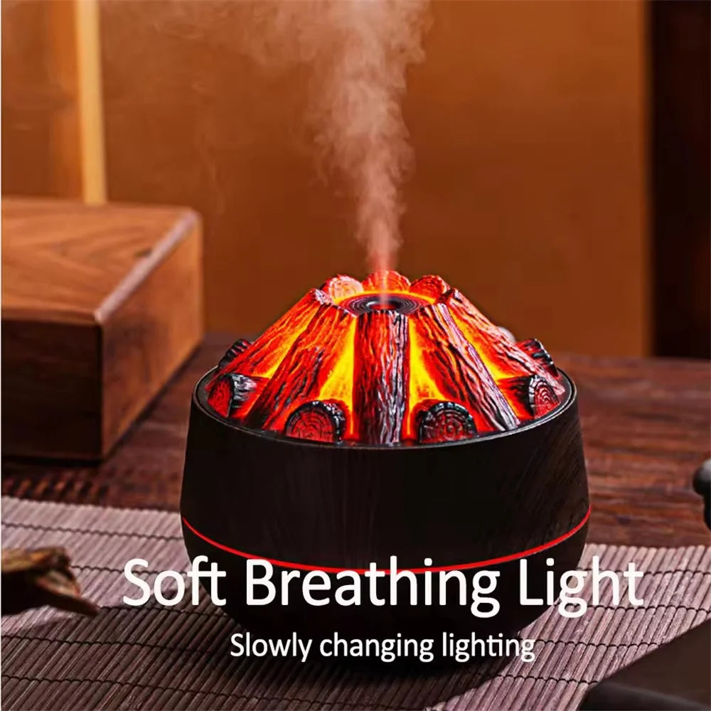 🔥 Charcoal Flame Aroma Diffuser – 300ml Mist 🌿💨