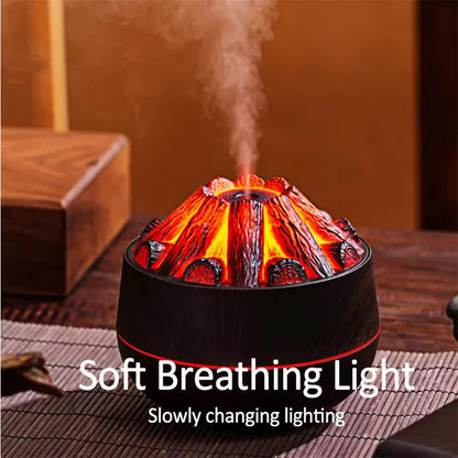 🔥 Charcoal Flame Aroma Diffuser – 300ml Mist 🌿💨