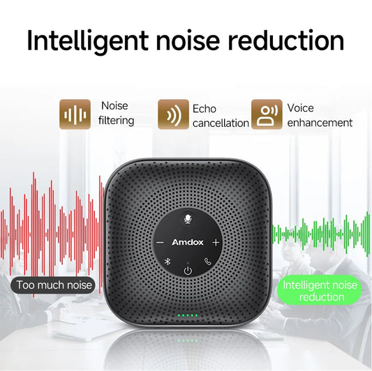 🎤 360° Wireless Conference Speakerphone | Omni‑Directional Mics 🎧 | Audio Pickup 🔊 | Bluetooth & USB 📡