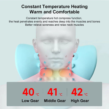 Therapy  💆‍♀️ Smart Cervical Traction & Heating Neck Massager Pillow