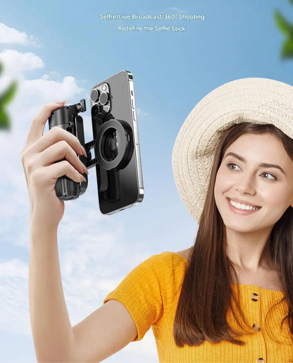 📱✨ Upgraded Foldable Magnetic Phone Holder & Selfie Stick | 360° Rotation Tripod with Remote