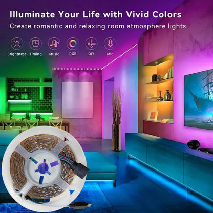 RGB LED Strip Lights – 5‑30m, App-Controlled, Multi-Color Mood Lighting ✨