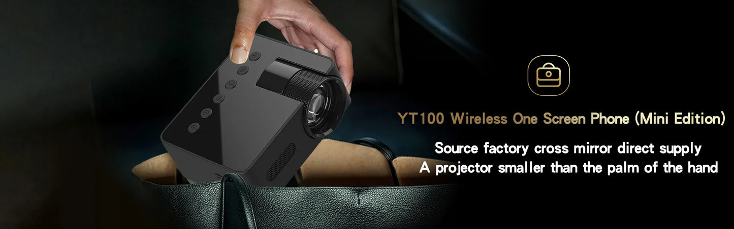 🎥 YT100 Mini Portable HD Projector | Wireless & Power Bank Supported