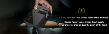 🎥 YT100 Mini Portable HD Projector | Wireless & Power Bank Supported