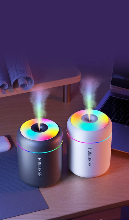 🌿 180ML Mini USB Air Humidifier & Aroma Diffuser | Ultrasonic Cool Mist Maker with LED Light for Home, Office & Car ✨