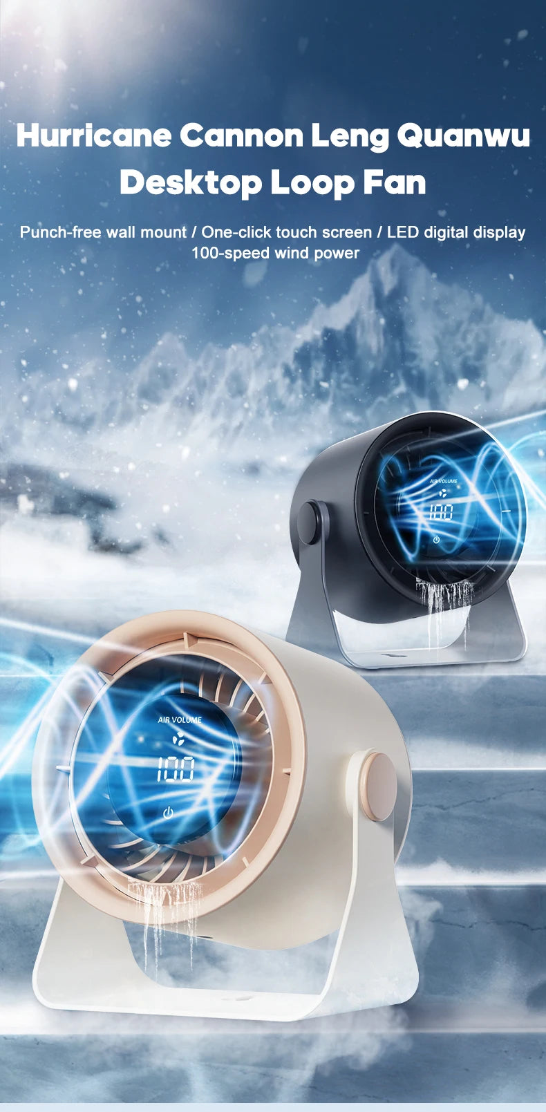 🌬️ Portable USB Fan 🔋 100 Speeds, Quiet & Adjustable for Home & Outdoor ✨