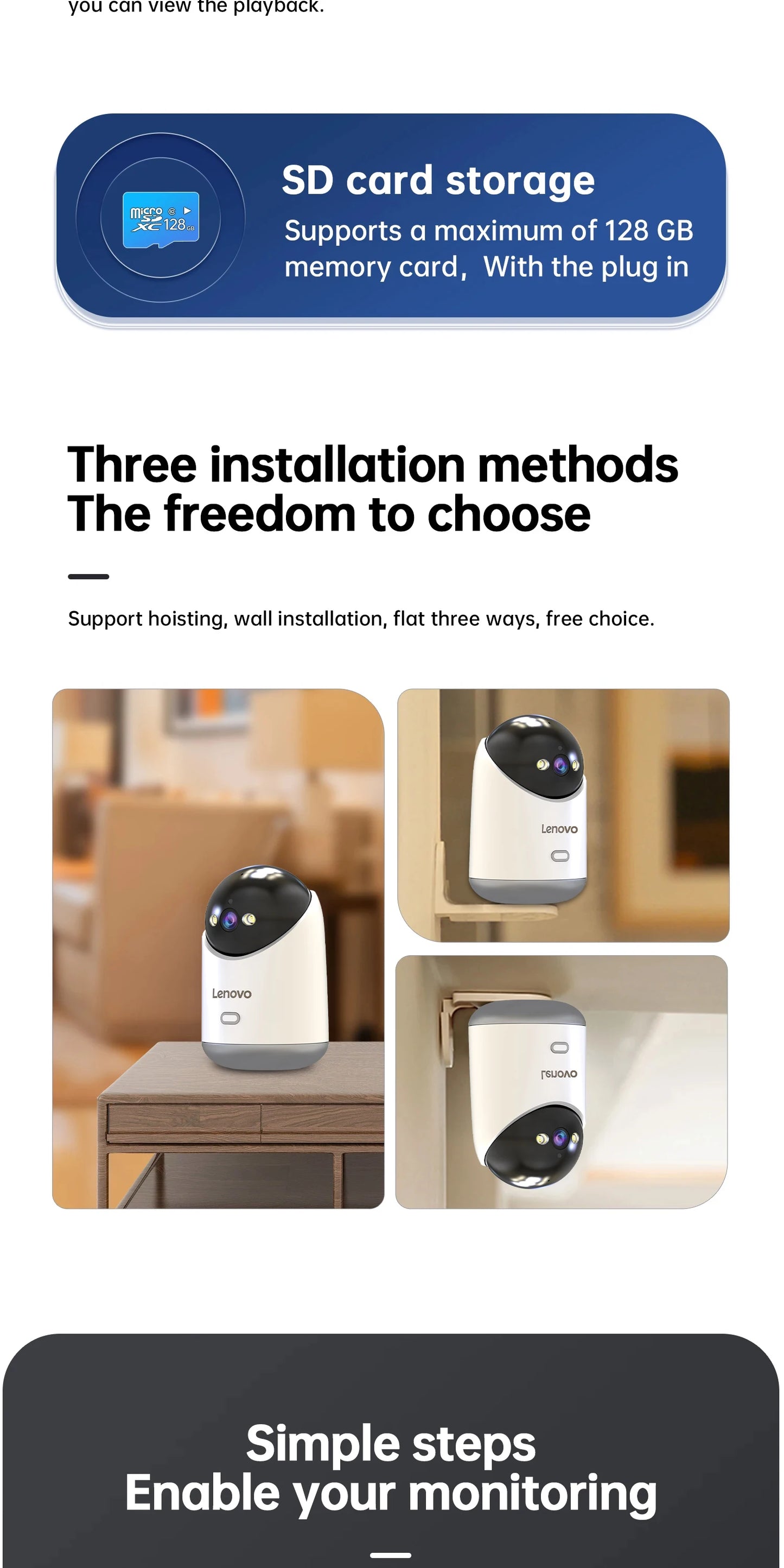 📡 Lenovo Smart 3MP PTZ WiFi Camera 🎥 Indoor CCTV | Motion Alerts, 5G, Night Vision