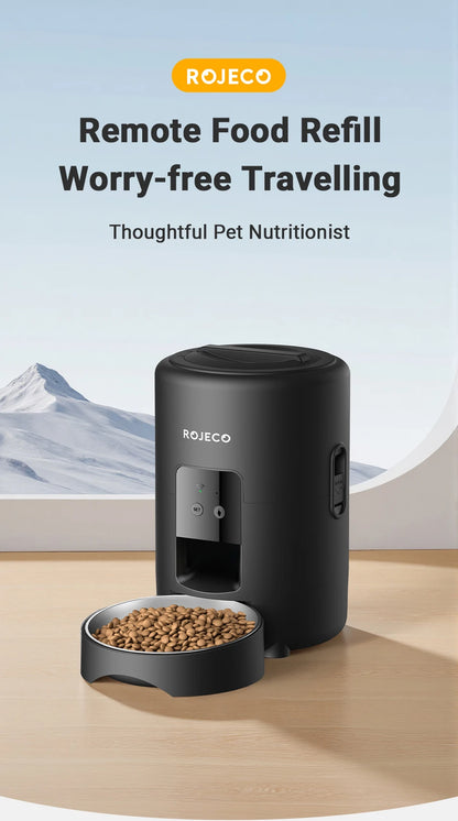 🐶🐱 ROJECO Smart Pet Feeder – 📱 Wi-Fi Remote | 🍽️ Automatic Dog & Cat Dispenser