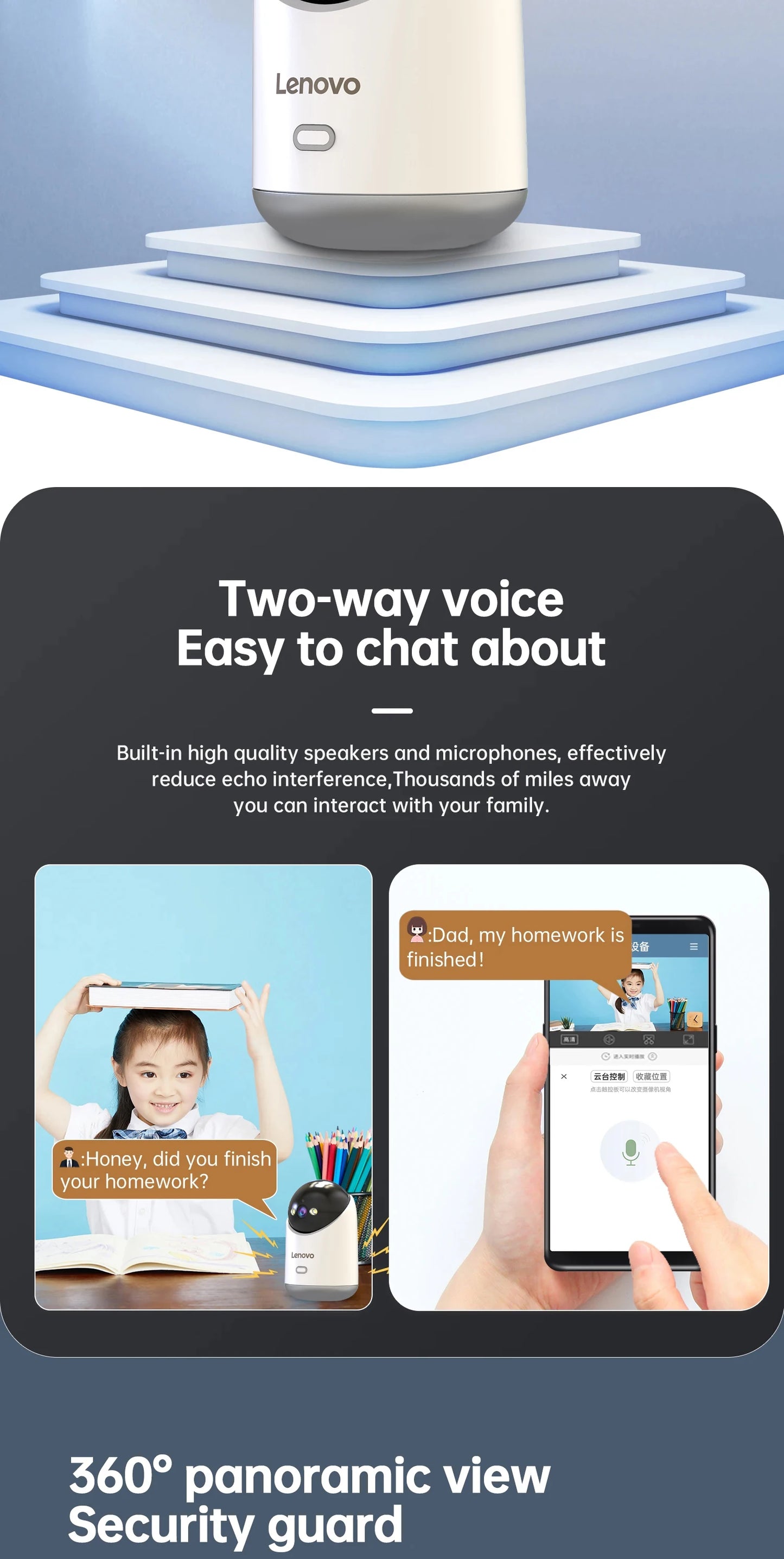 📡 Lenovo Smart 3MP PTZ WiFi Camera 🎥 Indoor CCTV | Motion Alerts, 5G, Night Vision