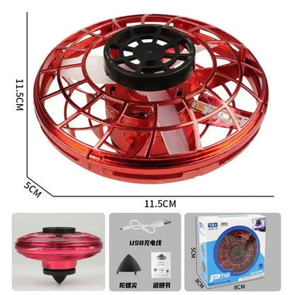 🛸 Flying Spinner UFO Mini Drone 🚀 | Hand Operated LED Toy for Kids & Adults