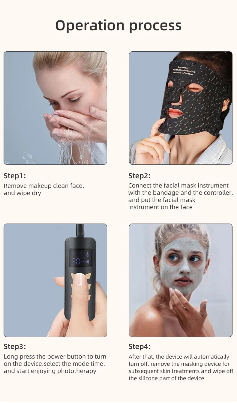 "LED Photon Therapy Infrared Mask – Skin Rejuvenation & Brightening Device ✨"