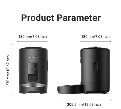 🐶🐱 ROJECO Smart Pet Feeder – 📱 Wi-Fi Remote | 🍽️ Automatic Dog & Cat Dispenser