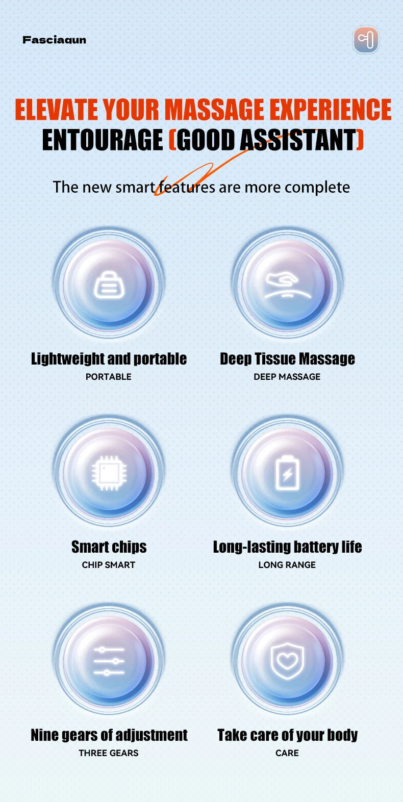 ⚡ Electric Fascia Gun Massager – Deep Muscle Relaxation for Fitness & Recovery 💪