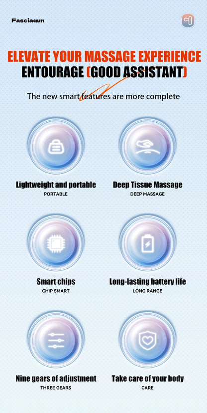 ⚡ Electric Fascia Gun Massager – Deep Muscle Relaxation for Fitness & Recovery 💪