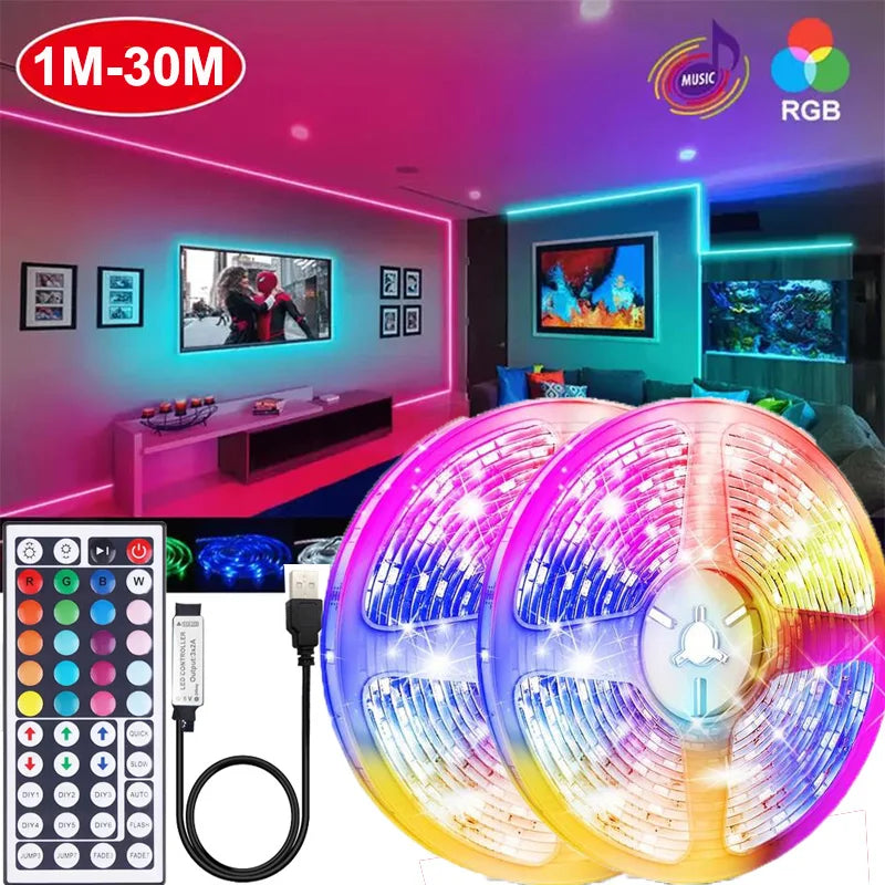 RGB LED Strip Lights – 5‑30m, App-Controlled, Multi-Color Mood Lighting ✨