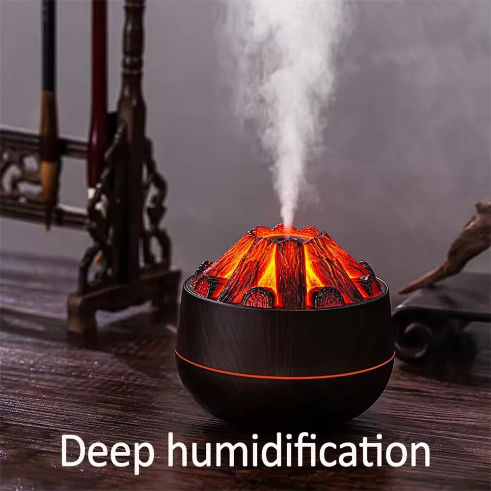 🔥 Charcoal Flame Aroma Diffuser – 300ml Mist 🌿💨