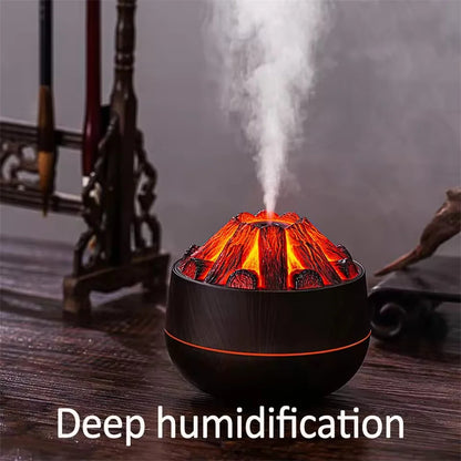 🔥 Charcoal Flame Aroma Diffuser – 300ml Mist 🌿💨