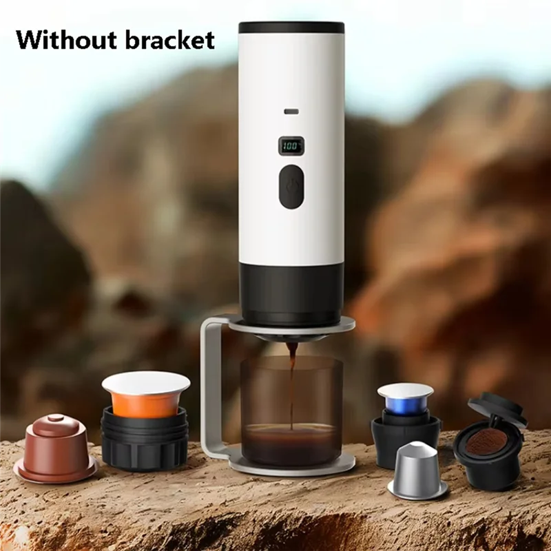 ☕ Portable Espresso Coffee Maker  Fast Brew System 🔋 Integrated Power Bank