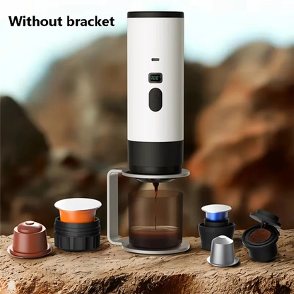 ☕ Portable Espresso Coffee Maker  Fast Brew System 🔋 Integrated Power Bank