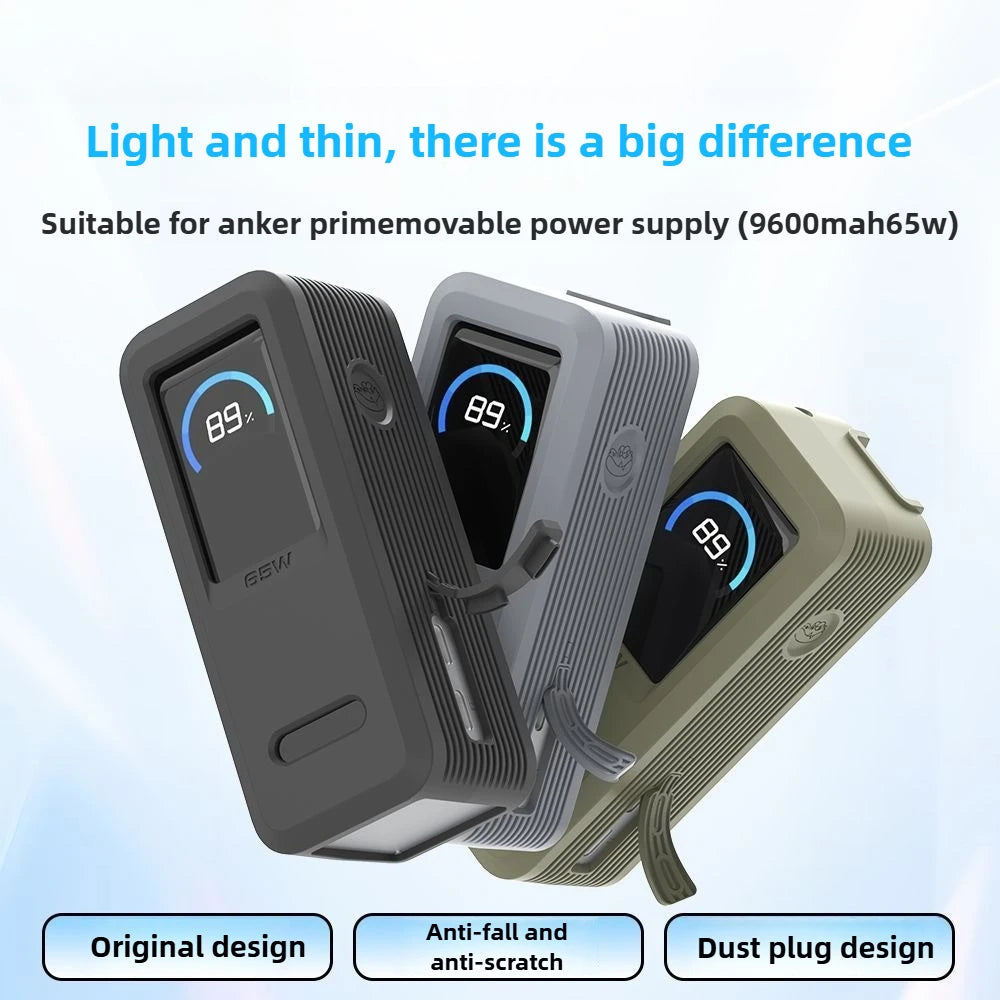 "Silicone Protective Case for Anker Prime 9600mAh 65W 🔋🛡️