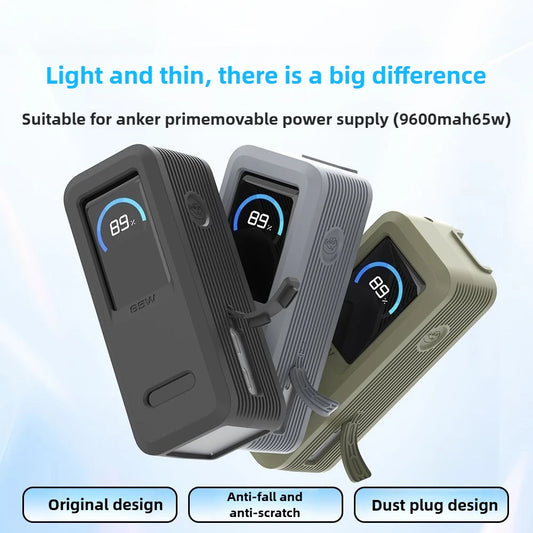 "Silicone Protective Case for Anker Prime 9600mAh 65W 🔋🛡️
