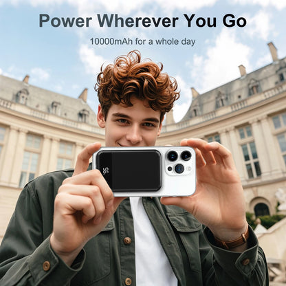 Magnetic Wireless Power Bank 10000mAh ⚡ PD 20W | LED Display for iPhone 16/15/14/13/12/Pro/Mini/Pro Max