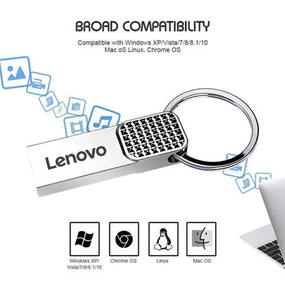 Lenovo Original 2TB USB Flash 3.0 Drive Metal Real Capacity 1TB Memory Stick High Speed Flash Disk Storage 512GB  U Disk For PC