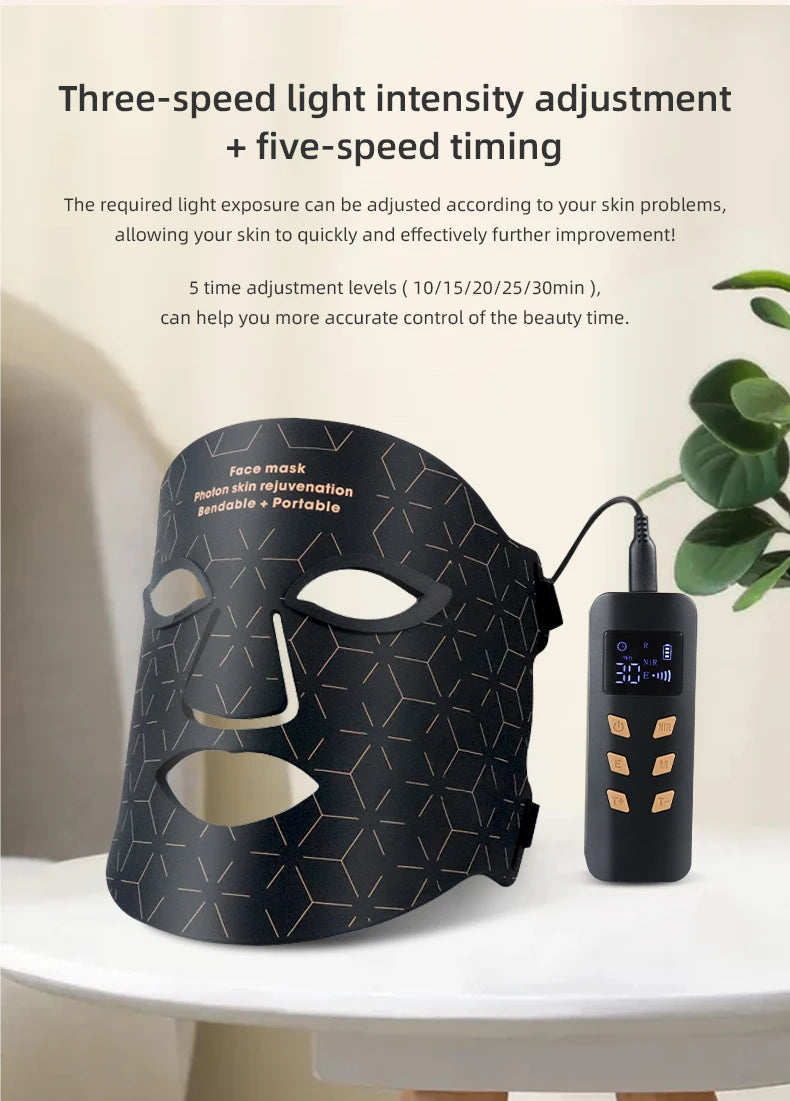 "LED Photon Therapy Infrared Mask – Skin Rejuvenation & Brightening Device ✨"