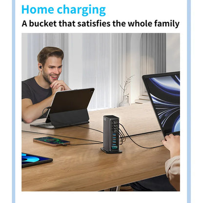 ⚡ 520W Gain 8-Port Desktop Charger | 100W USB-C PD & USB-A Fast Charging 🌍