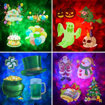 🎉 12-Card LED Laser Projector Light | 15W Waterproof Stage & Christmas Light