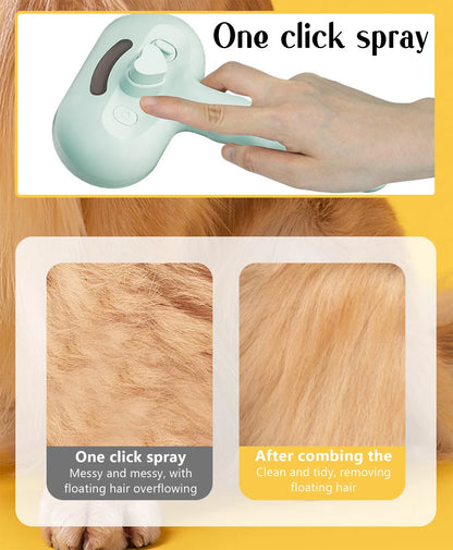 Pet Steam Spray Comb 🐾💦 – Grooming, Dematting & Massage Brush for Cats & Dogs