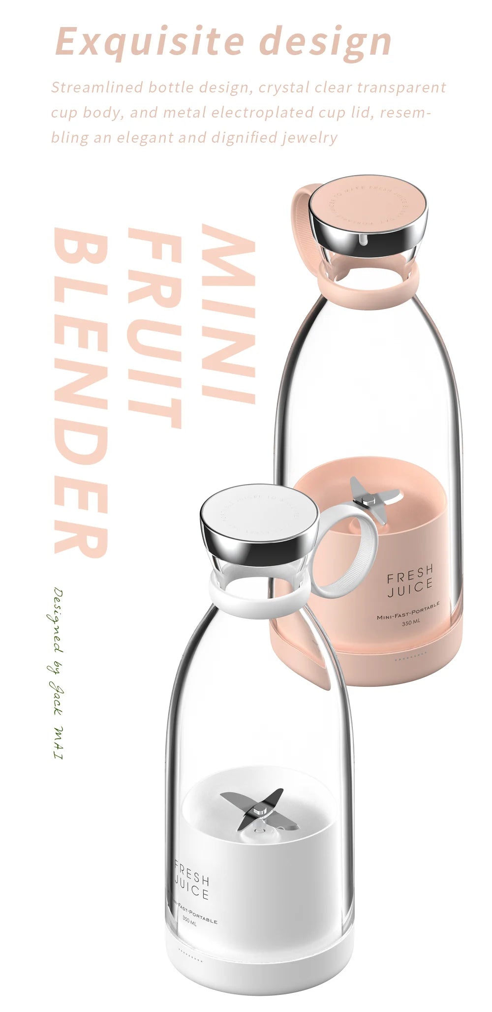 Portable USB Electric Juicer 🍹 | Mini Blender for Smoothies & Shakes