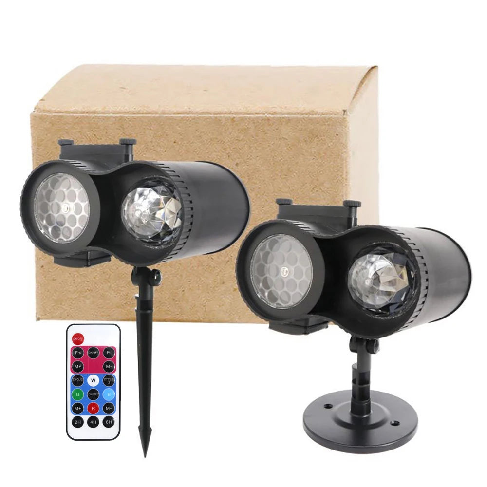 🎉 12-Card LED Laser Projector Light | 15W Waterproof Stage & Christmas Light