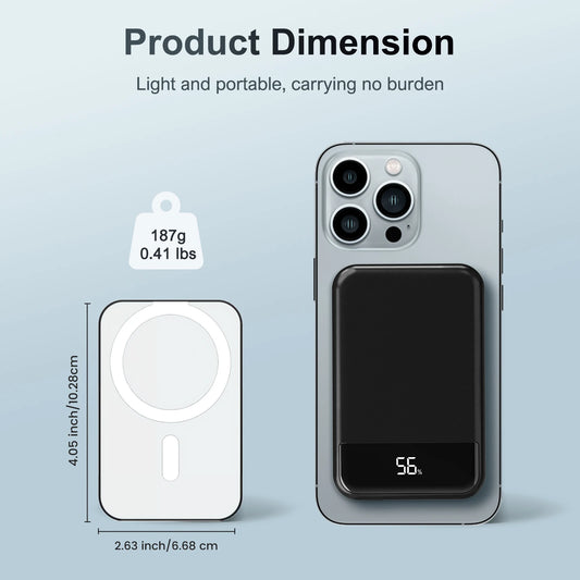 Magnetic Wireless Power Bank 10000mAh ⚡ PD 20W | LED Display for iPhone 16/15/14/13/12/Pro/Mini/Pro Max