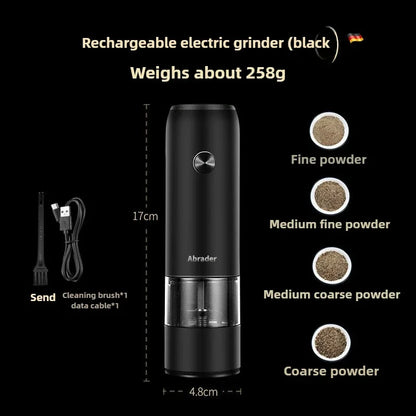 🧂 Electric & Manual 2-in-1 Spice Grinder – Adjustable Coarseness for Salt, Pepper & More