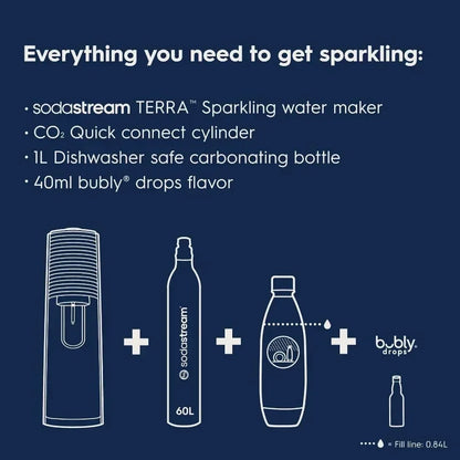 ✨🥤 Soda Stream Terra Sparkling Water Maker 🌊 CO₂ & Bottle Included