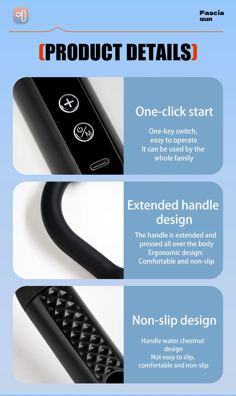 ⚡ Electric Fascia Gun Massager – Deep Muscle Relaxation for Fitness & Recovery 💪